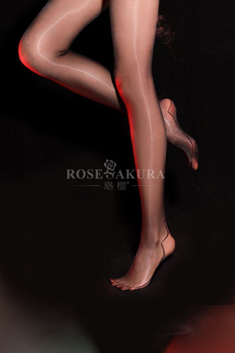 Silky Glossy Retro Jacquard Seamed Crotchless Pantyhose