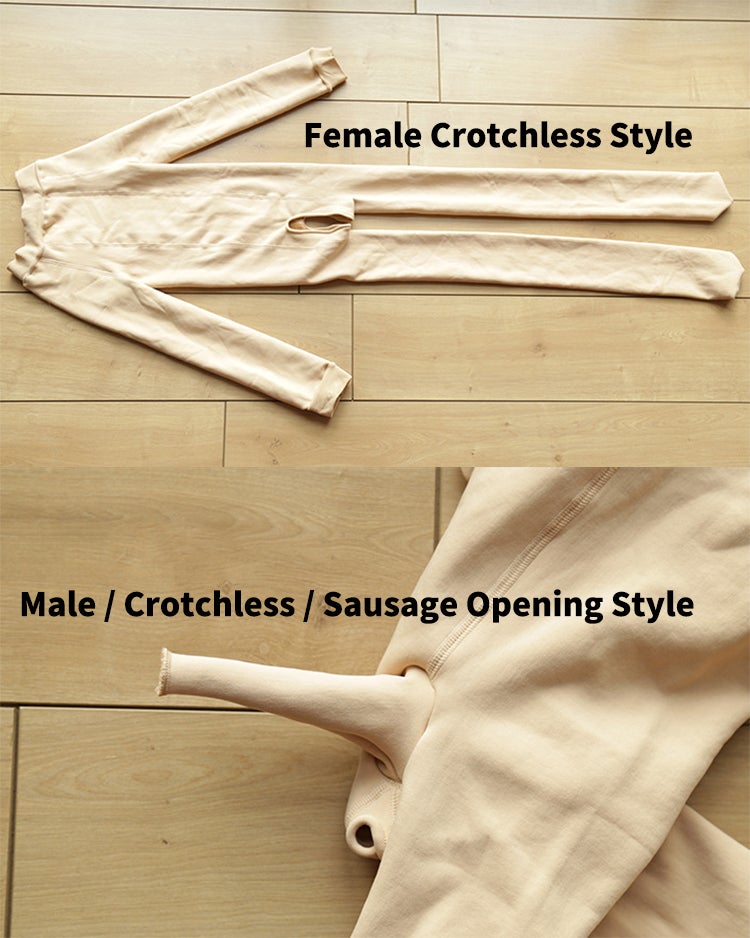 Thickening Plus Velvet 600g High Elasticity Crotchless Bodystocking Support Plus Size - Ling lingerie