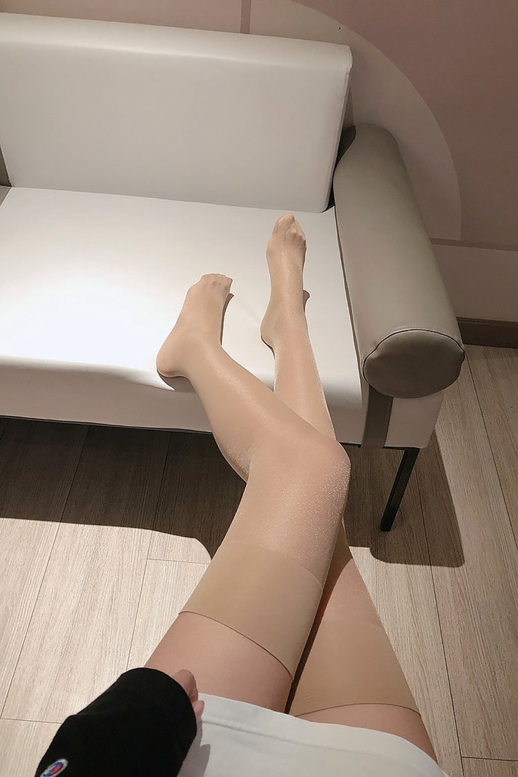 Ultra-thin flash rib collar no elasticity stockings comes with garter gifts - Ling lingerie