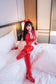[Cute] Devil Cos Sexy Faux Leather Lycra Solid Color Sleeveless Bodysuit With Headgear Glove Stockings