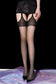 [Charming] Ultra Sheer Lace Integrated Garter Belt Four Sides Crotchless Pantyhose