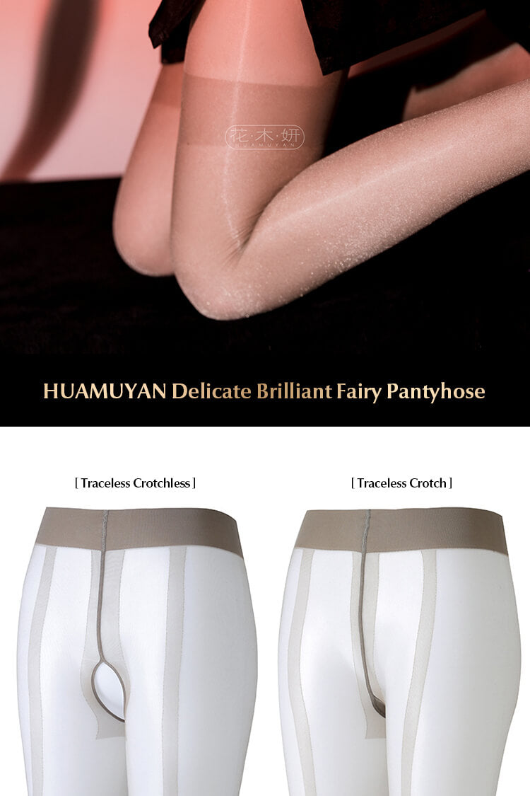 [Charming] HUAMUYAN Smooth Delicate Brilliant Fairy Crotchless Pantyhose