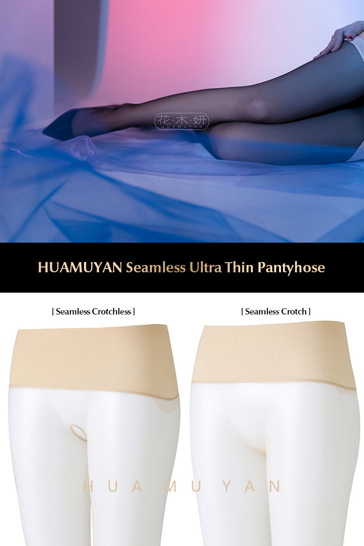 [Charming] Ultra Sheer Transparent Seamless Crotchless Pantyhose