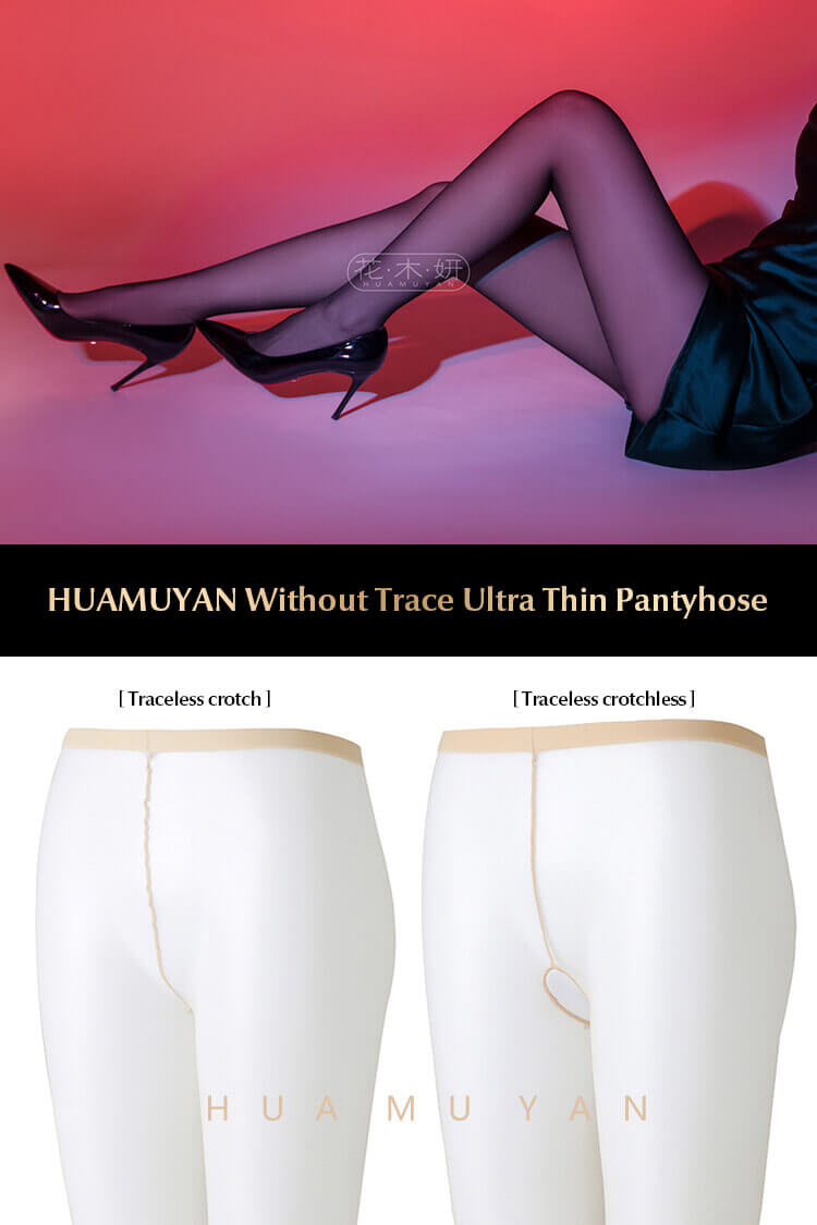 HUAMUYAN Transparent Without Trace Ultra Thin Crotchless Pantyhose
