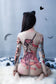 Japanese Tattoo Printing Crotchless Bodystocking - Ling lingerie