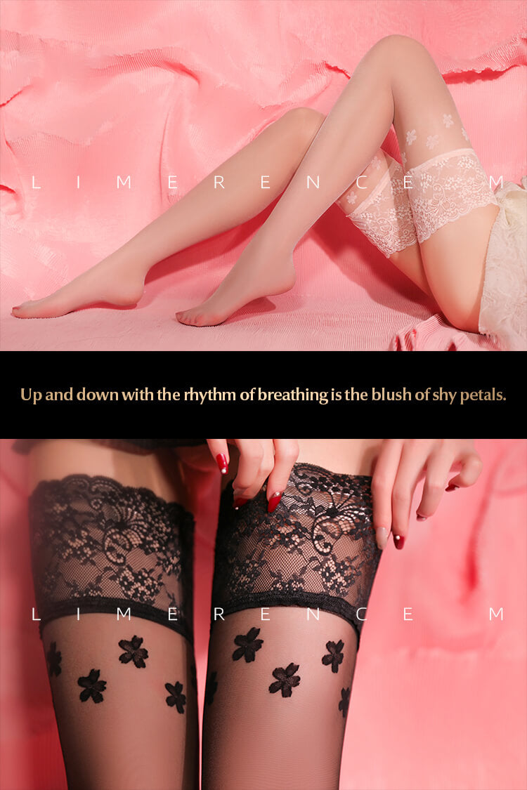 Limerence M [Sakura] Sakura Embroidery Sexy Stockings - Ling lingerie