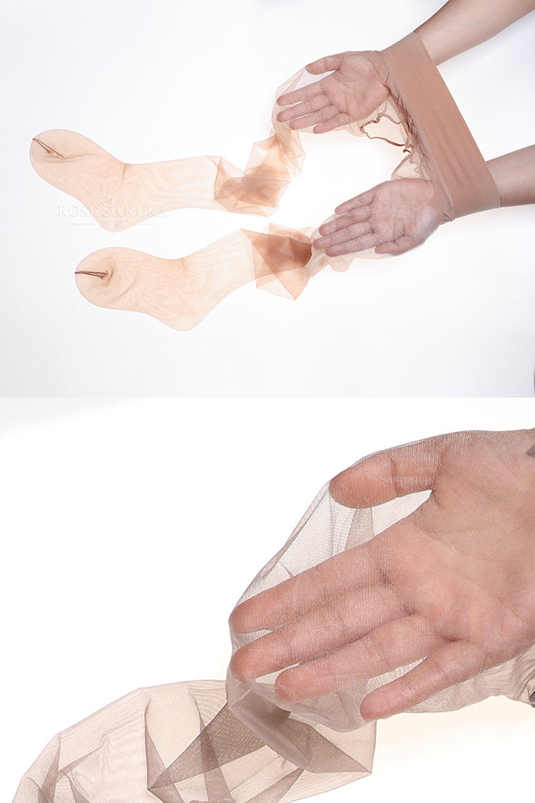 [Matte] Ultra Sheer Pearly Lustre Silky Seamless Toe Transparent Crotchless Pantyhose