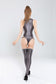 Shiny Spandex Lycra Solid Color Bandage Bodycon Bodysuit With Stockings