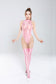 Shiny Spandex Lycra Solid Color Sleeveless Bodysuit With Stockings