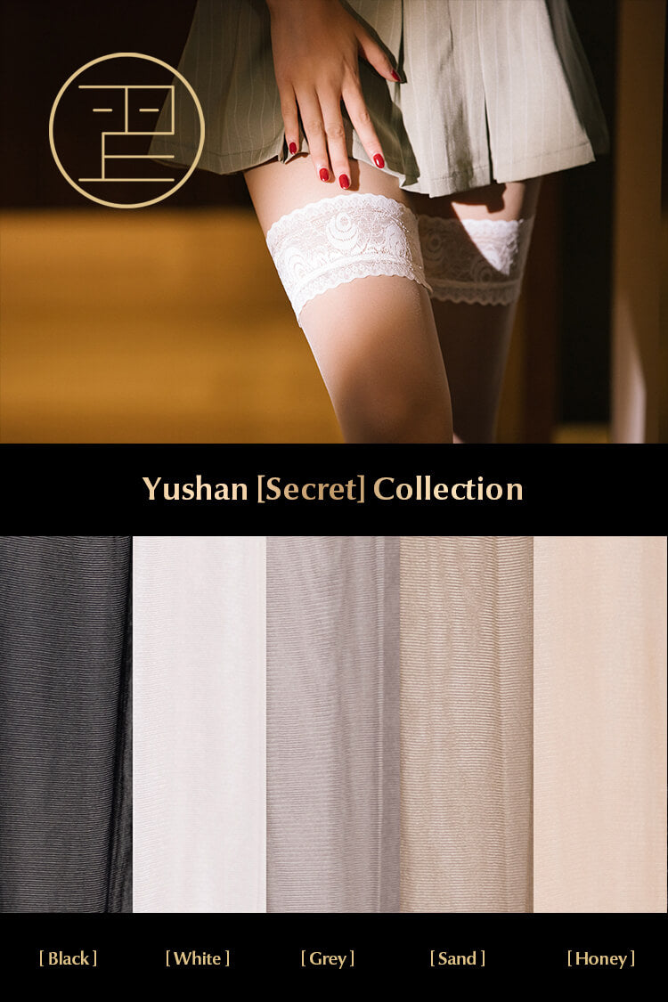 YuShan [Secret] Ultra Thin Silky Lace Non Slip High Tube Stockings